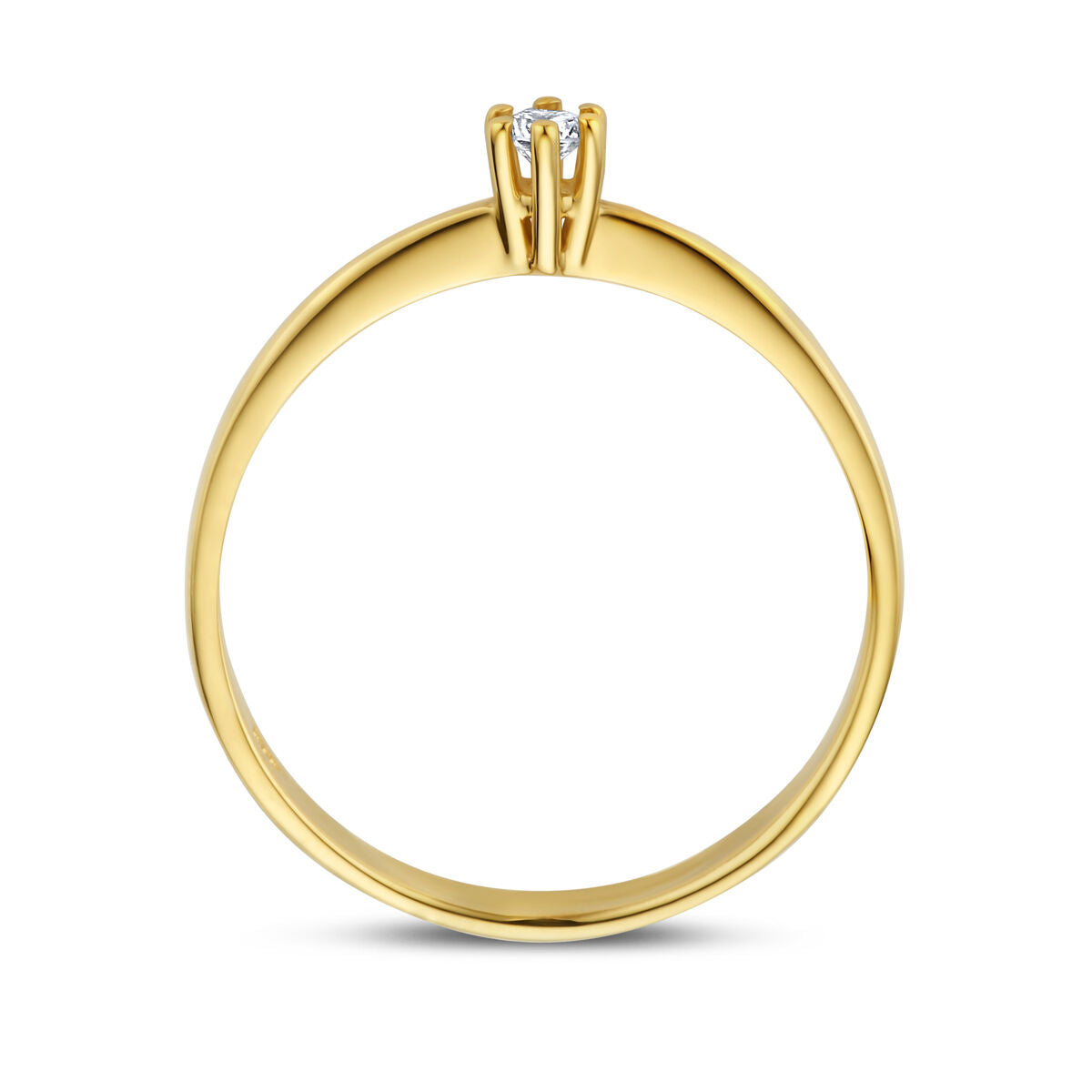 bague diamant 0.05ct h si or jaune 14K