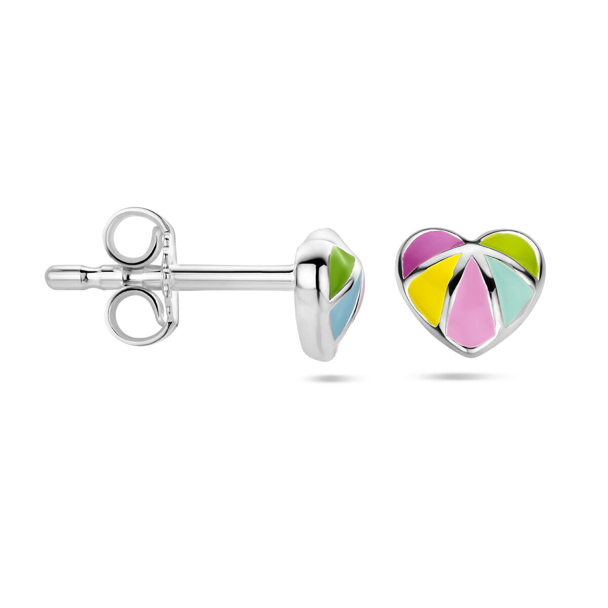 puces d'oreilles cœur argent rhodié