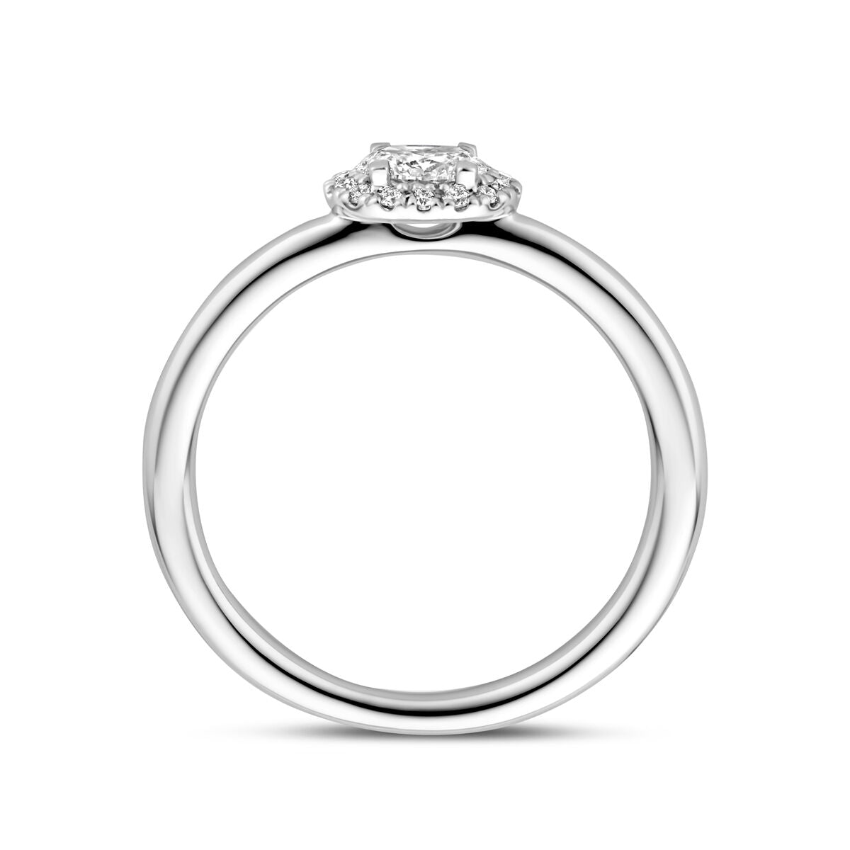 bague diamant 0.24ct h si or blanc 14K