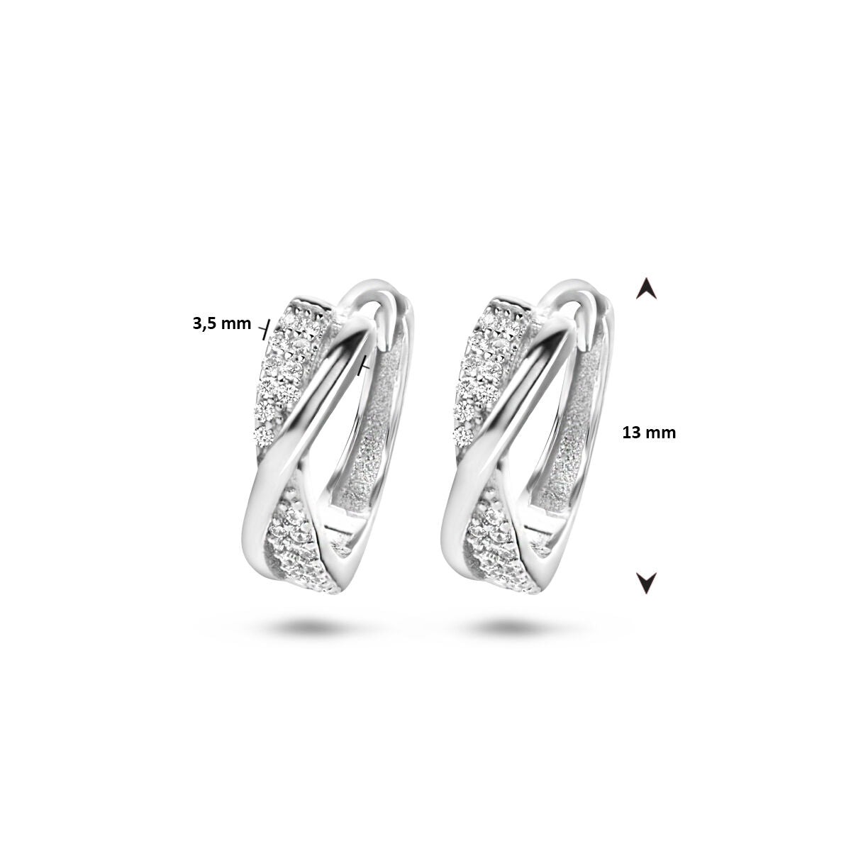 créoles zircone argent rhodié