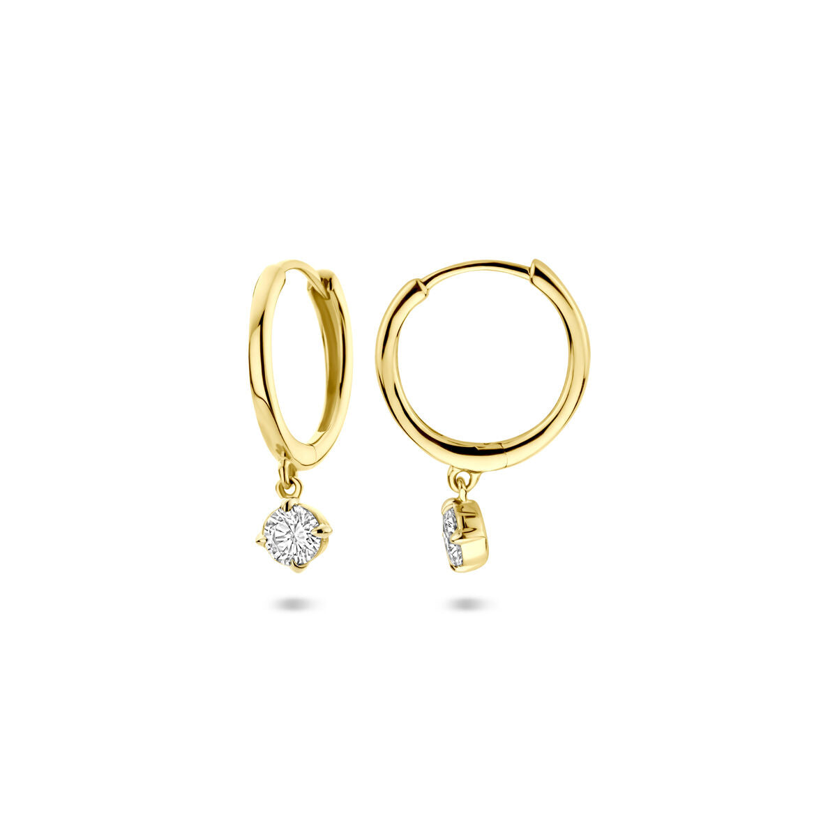 créoles en diamant lab grown 0.25ct (2x 0.125ct) h si 18 mm or jaune 14K