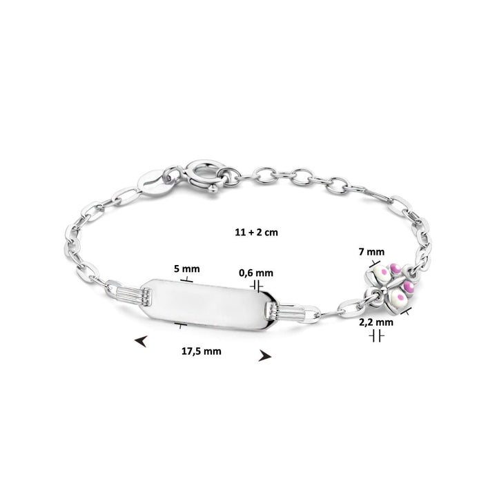 Baby armband zilver vlinder plaat 5,0 mm gerhodineerd