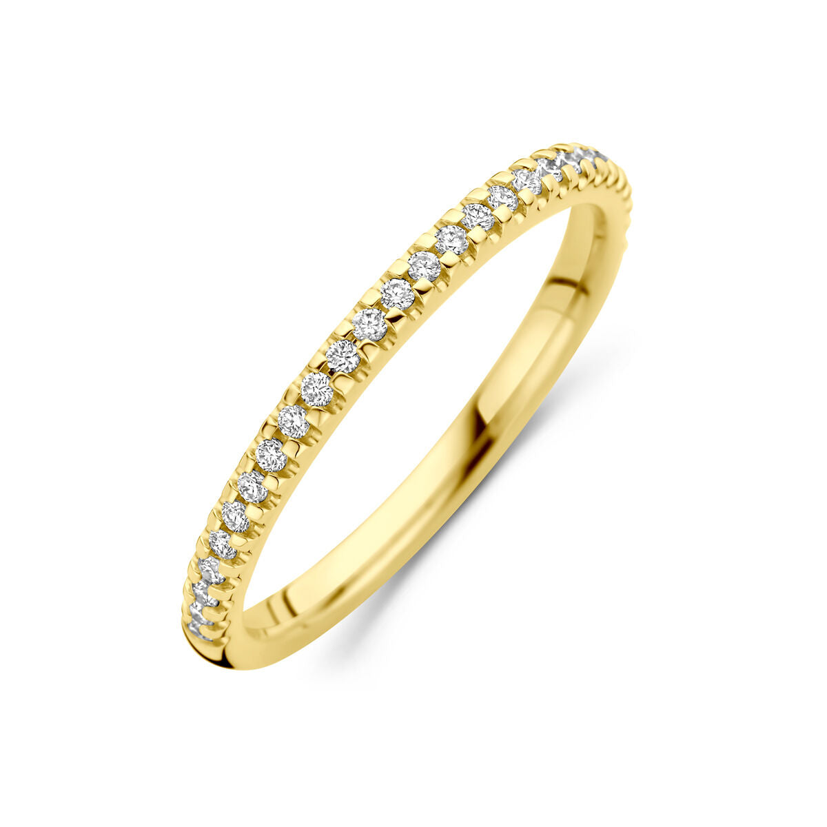 Bague en or jaune 14K ornée de diamants lab grown de 0,15 ct.