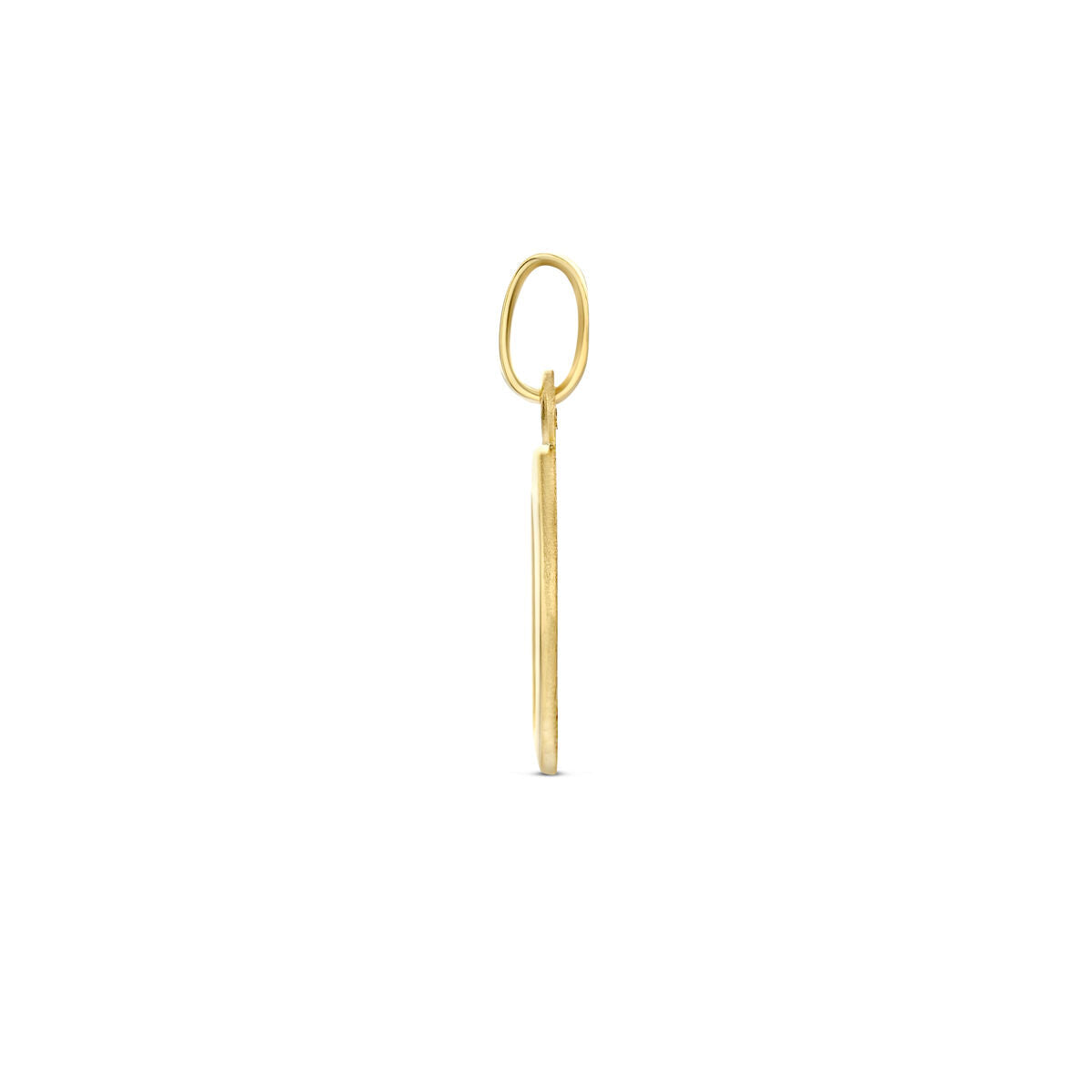 pendentif ovale ange poli/mat 19 mm 14K or jaune