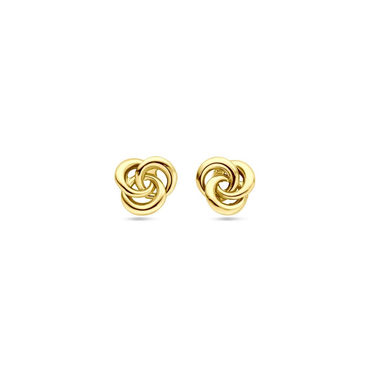 Boucles d'oreilles en or jaune 14K, forme de nœud, diamètre de 7 mm.