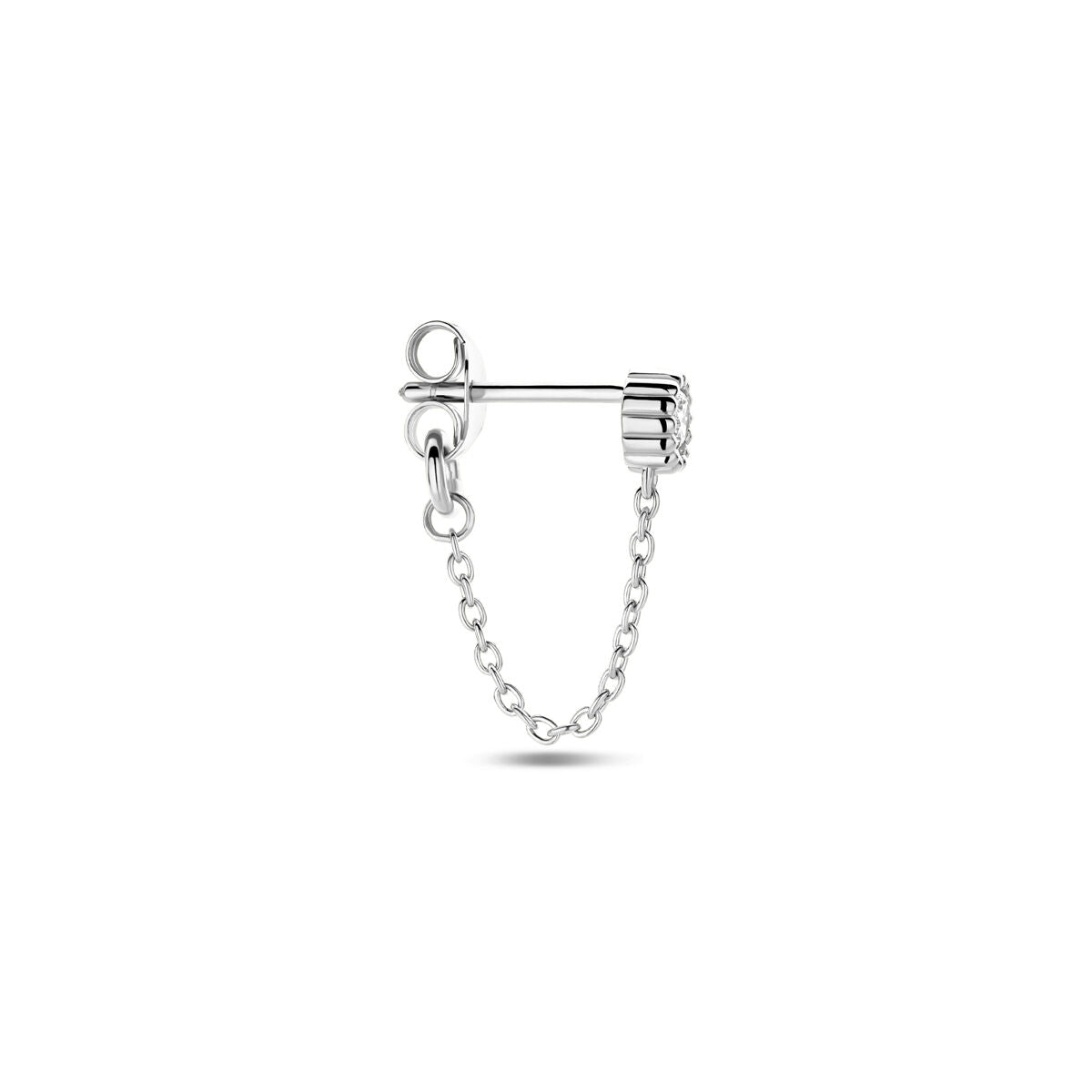 puce d'oreille en zircone argent rhodié
