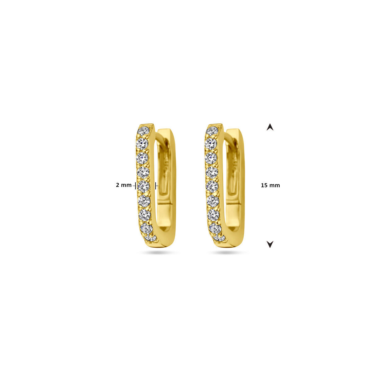 créoles zircone 1 micron argent plaqué or (jaune)