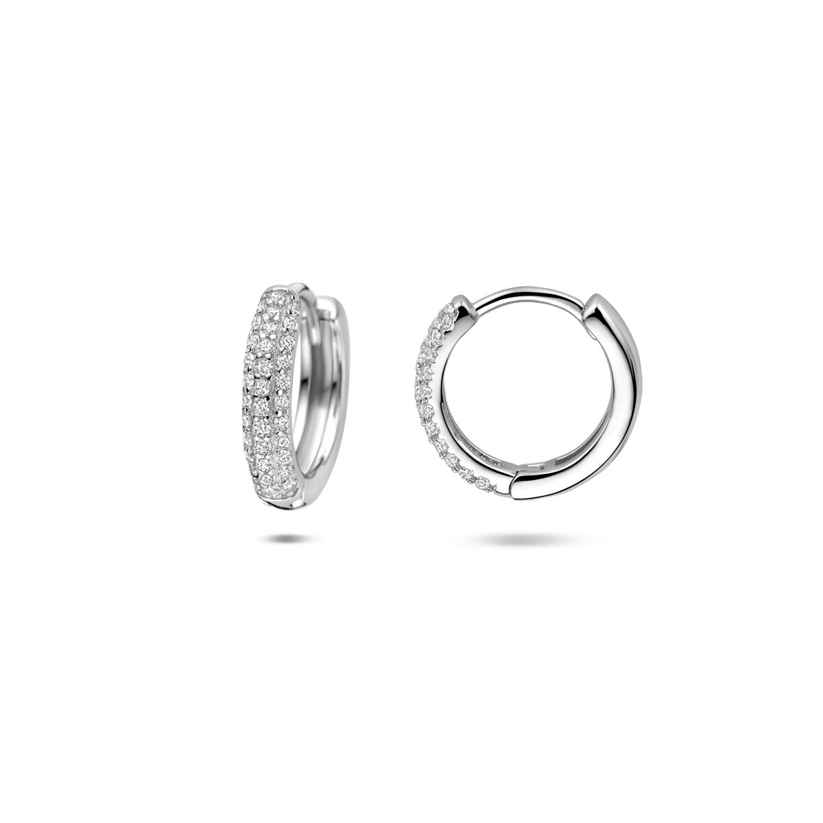 Créoles en argent avec zircone – rhodié argent 925