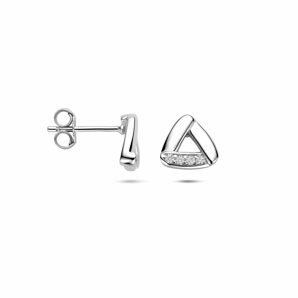 Puces d'oreilles en argent avec zircone – rhodié argent 925
