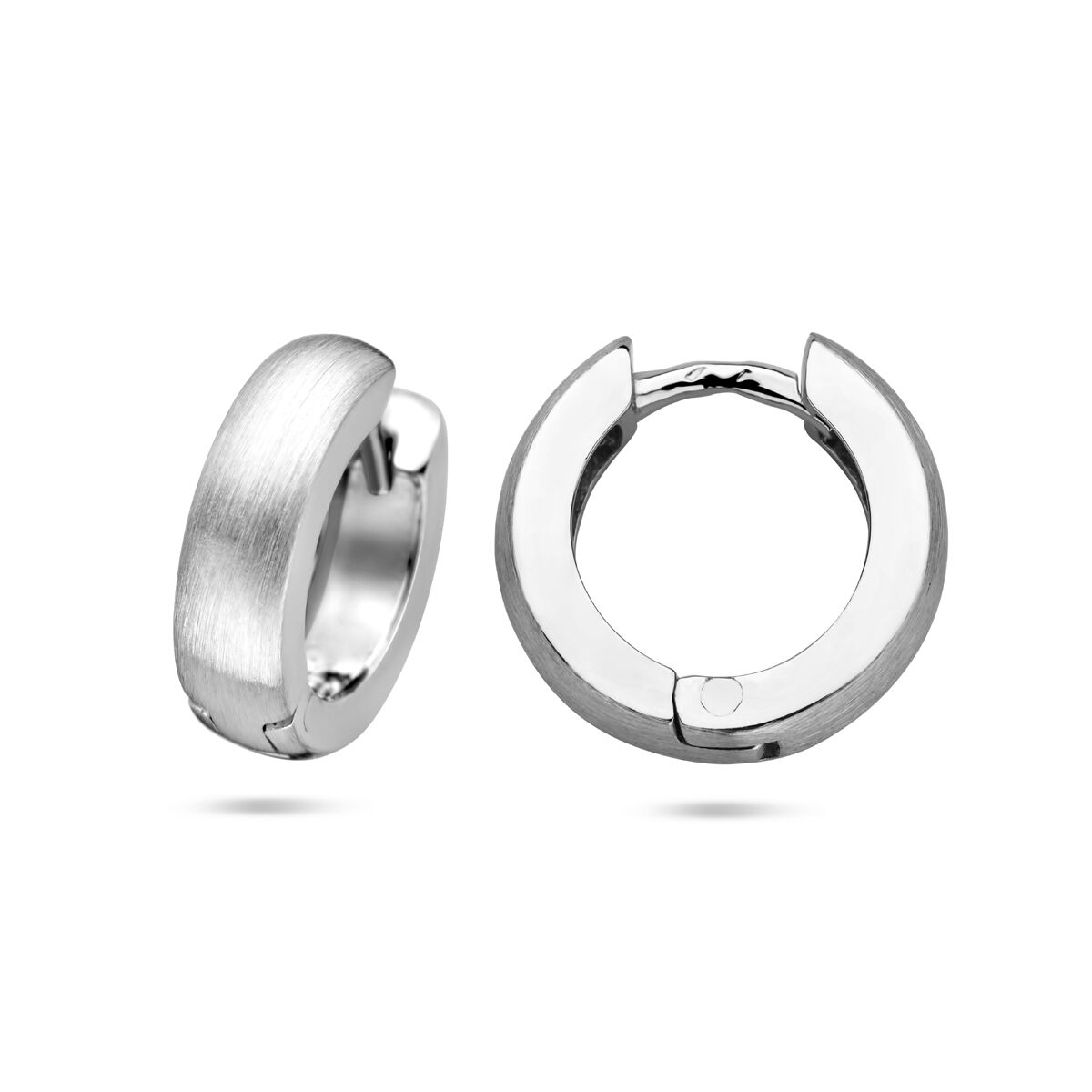 créoles plates 4,0 mm poli/mat argent rhodié
