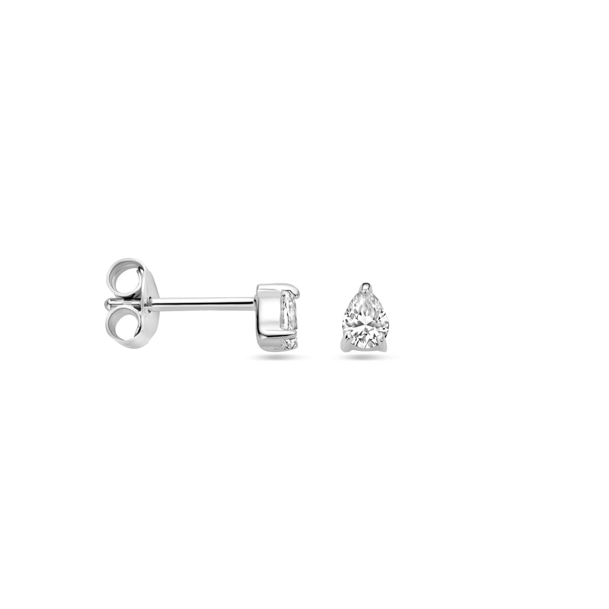 puces d'oreilles zircone 4,5 mm argent rhodié