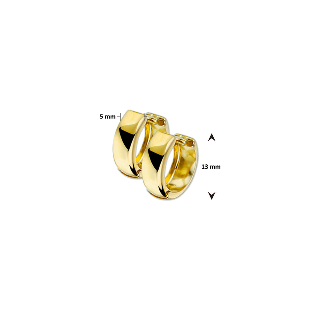créoles tube plat 14K or jaune