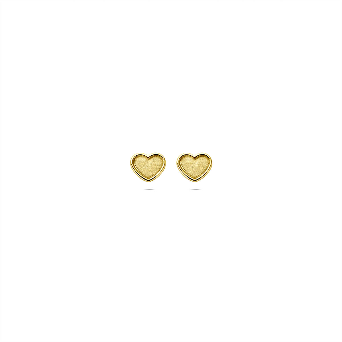 puces d'oreilles en or jaune 9k en forme de cœur
