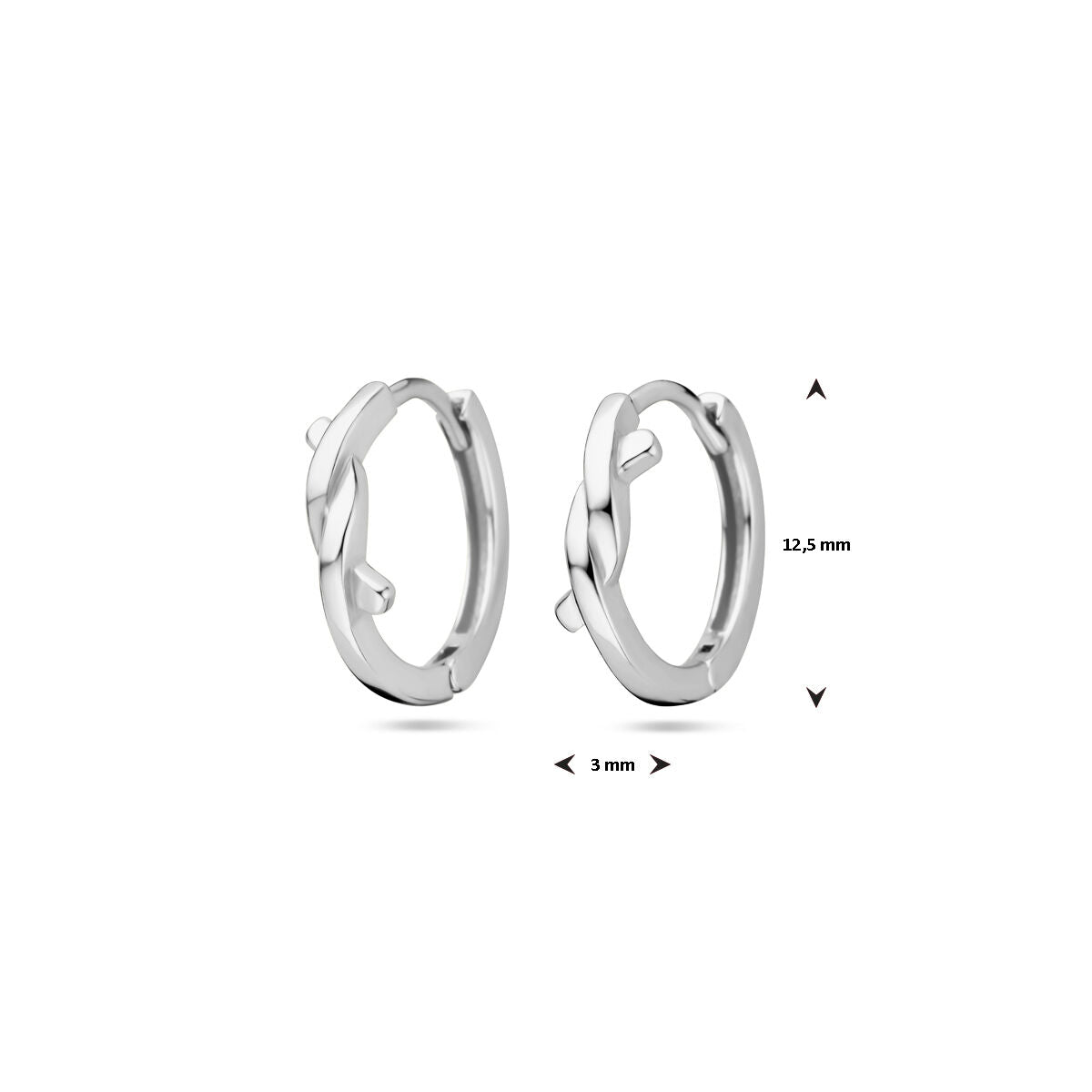 créoles 12,5 mm argent rhodié