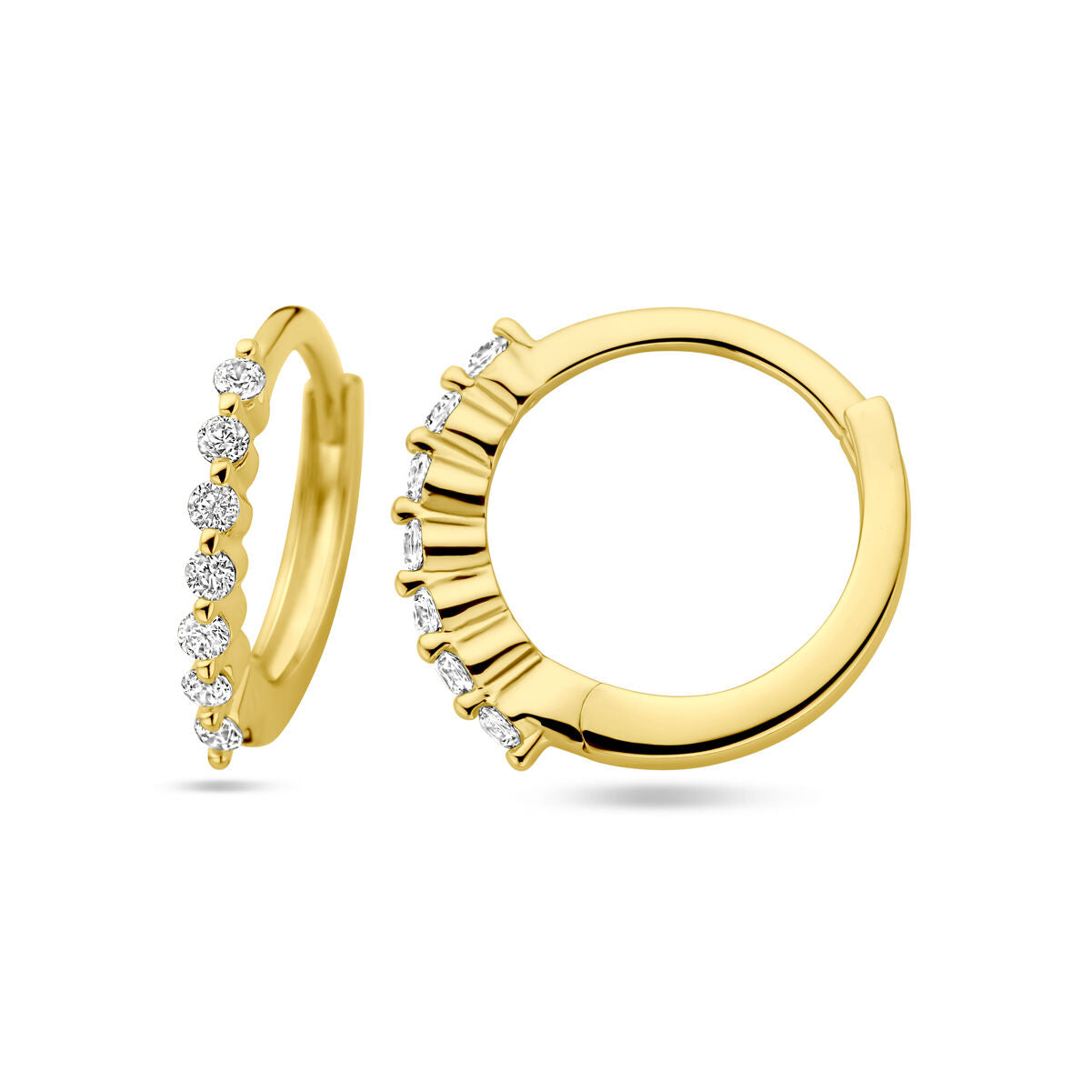 créoles zircone 1 micron argent plaqué or jaune