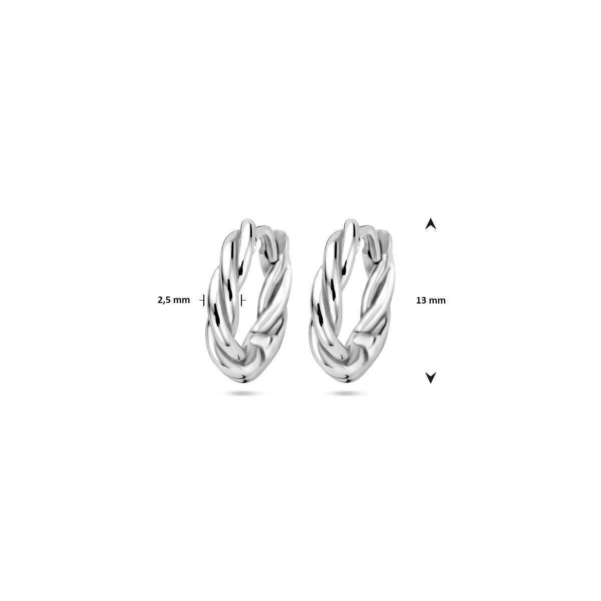 créoles tube 2,5 mm argent rhodié