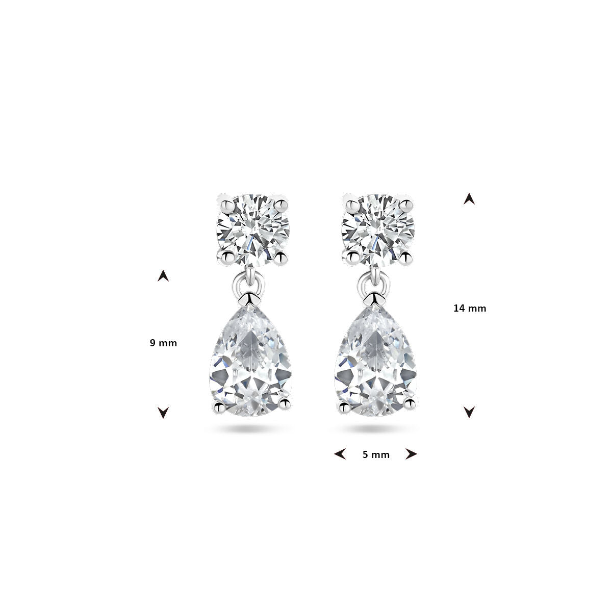 boucles d'oreilles zircone argent rhodié