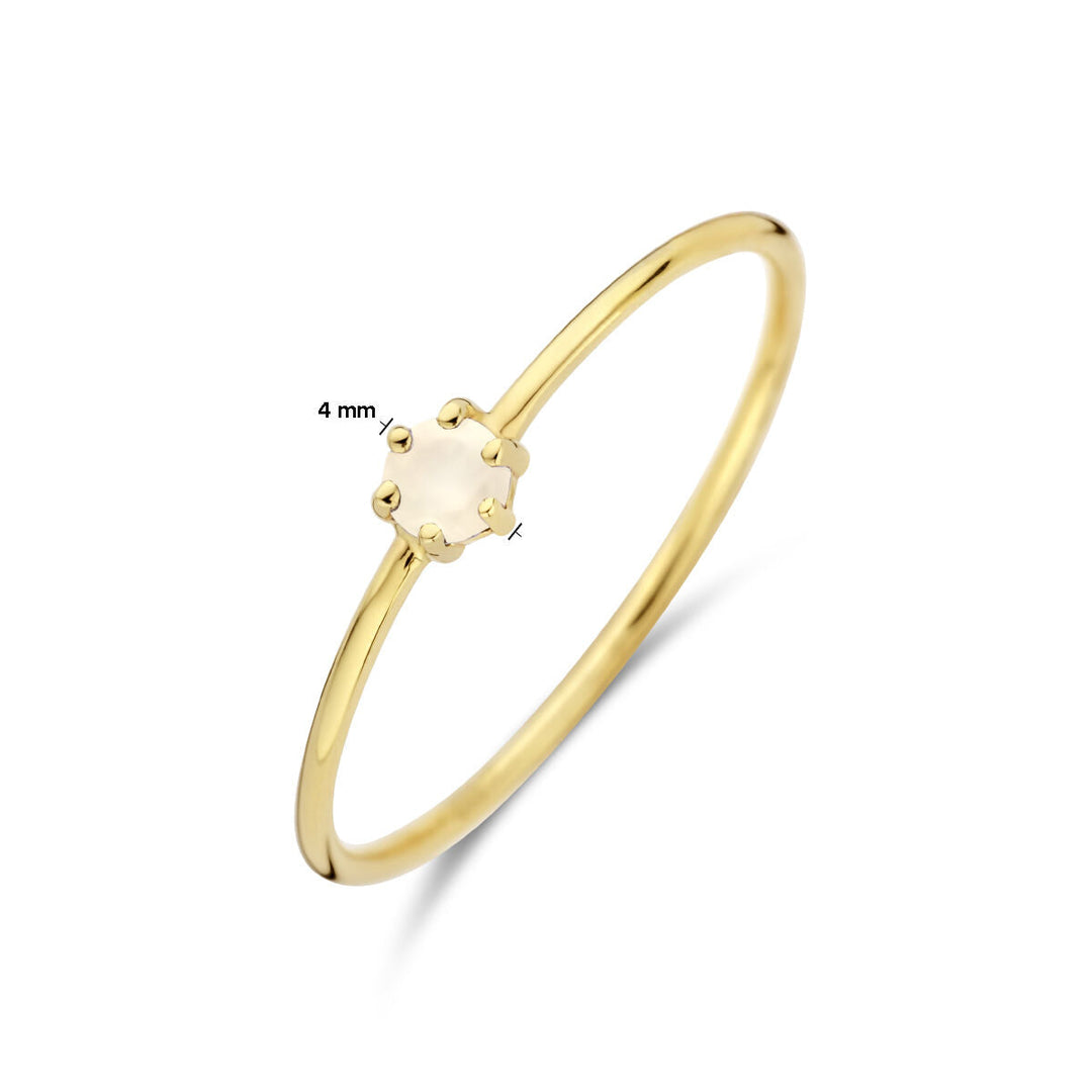 ring met geboortesteen maansteen juni 14K geelgoud