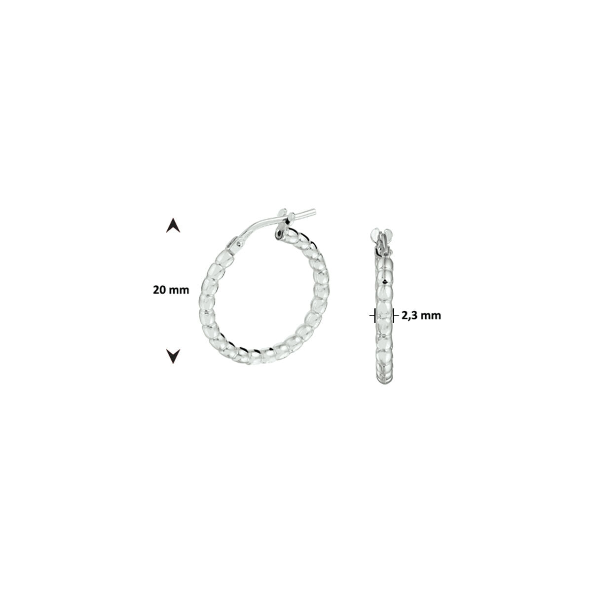 créoles argent rhodié