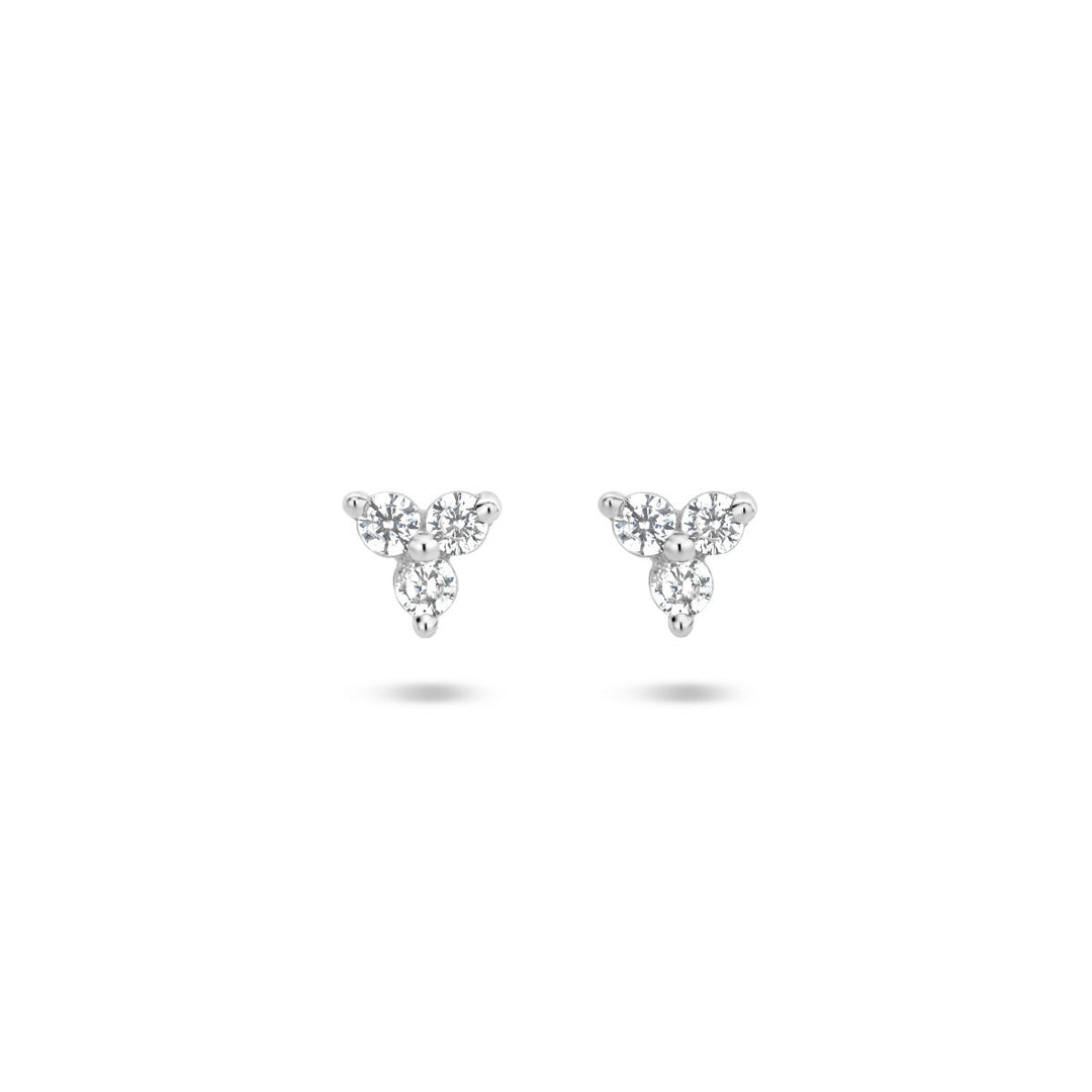 oorknoppen zirkonia zilver gerhodineerd