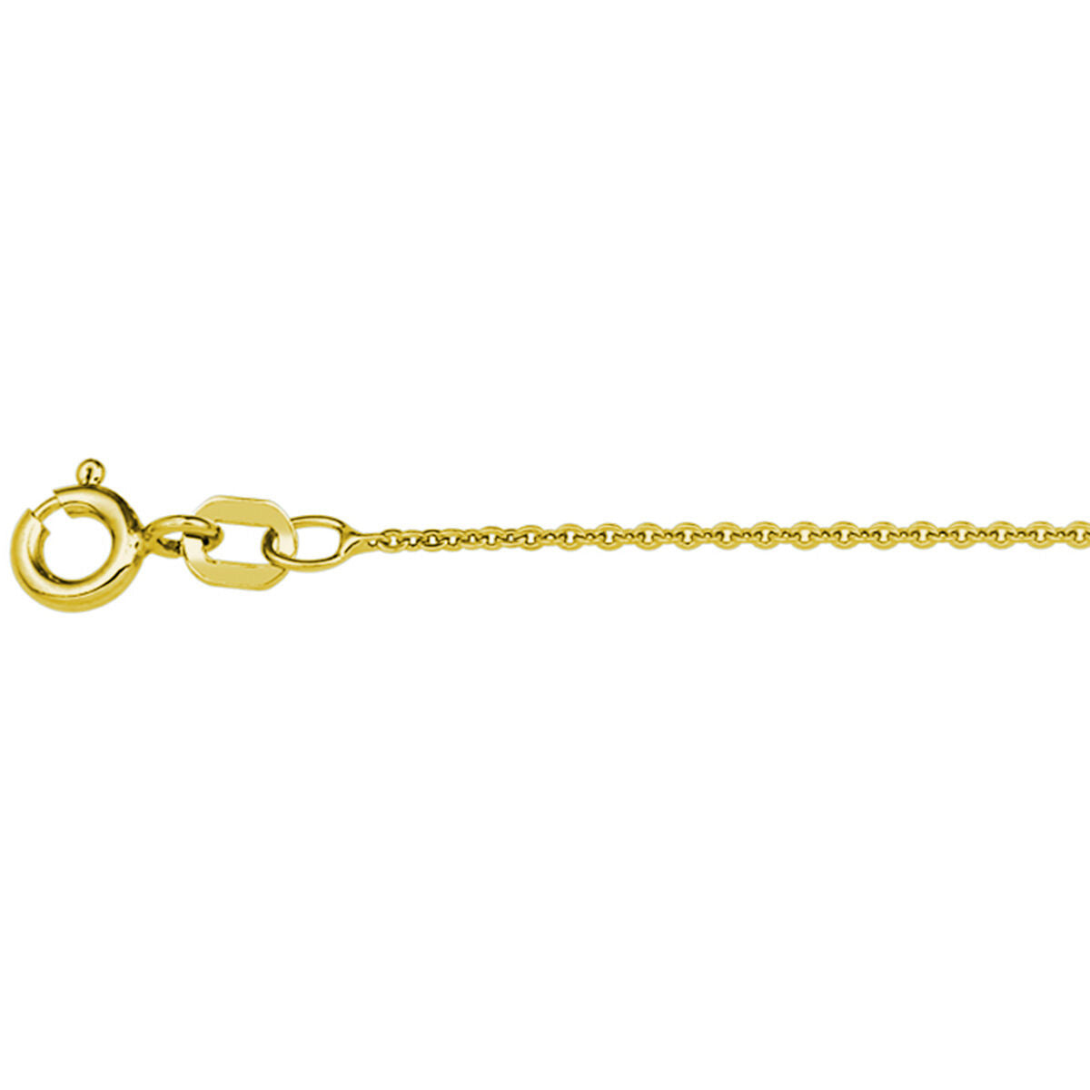 Collier en argent doré jaune avec maillons plats de 1,1 mm, longueur de 41 + 4 cm.