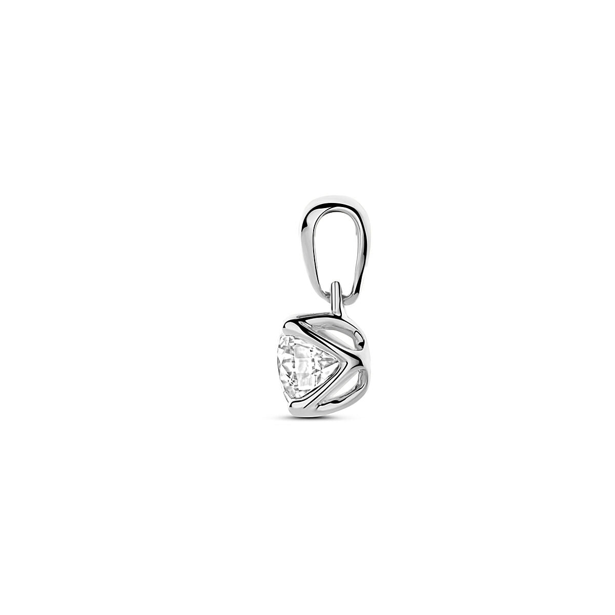 pendentif diamant lab grown 0.50ct h si 10 mm or blanc 14K