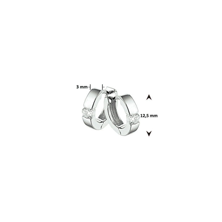 klapoorringen zirkonia zilver gerhodineerd