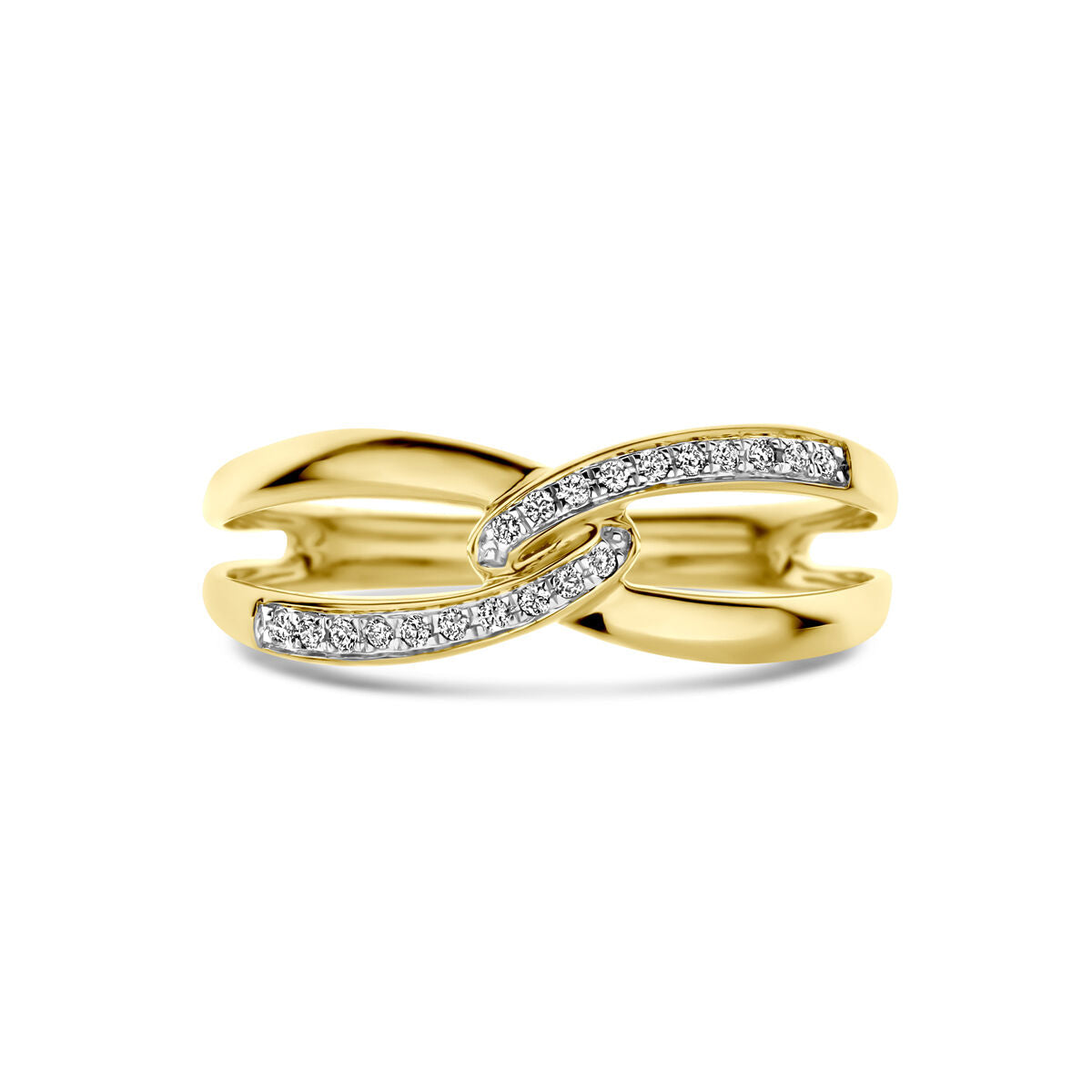 bague diamant 0.06ct h si or jaune 14K