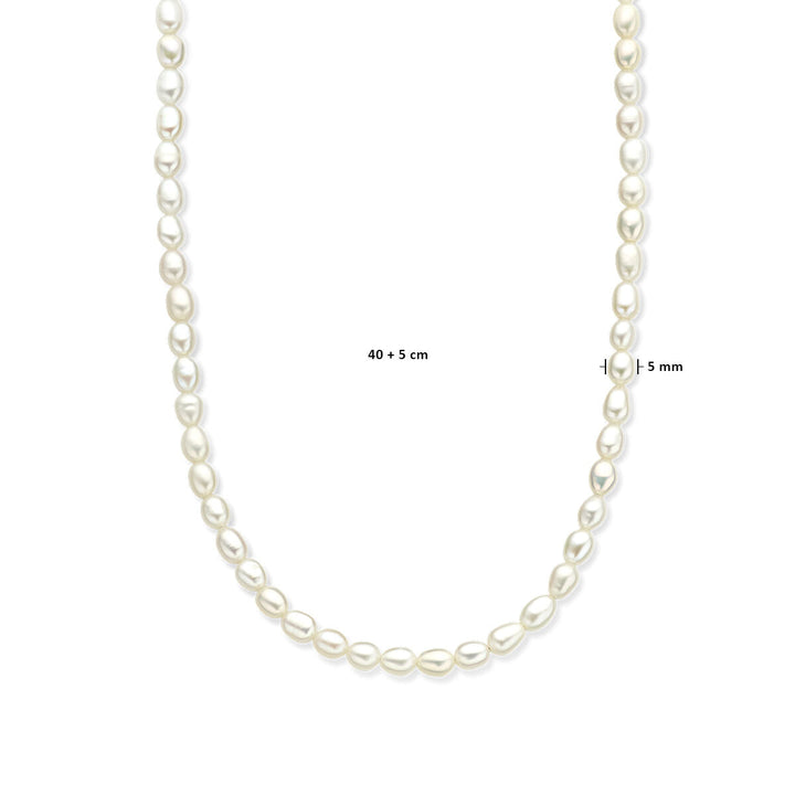 Gouden dames ketting parels 14K
