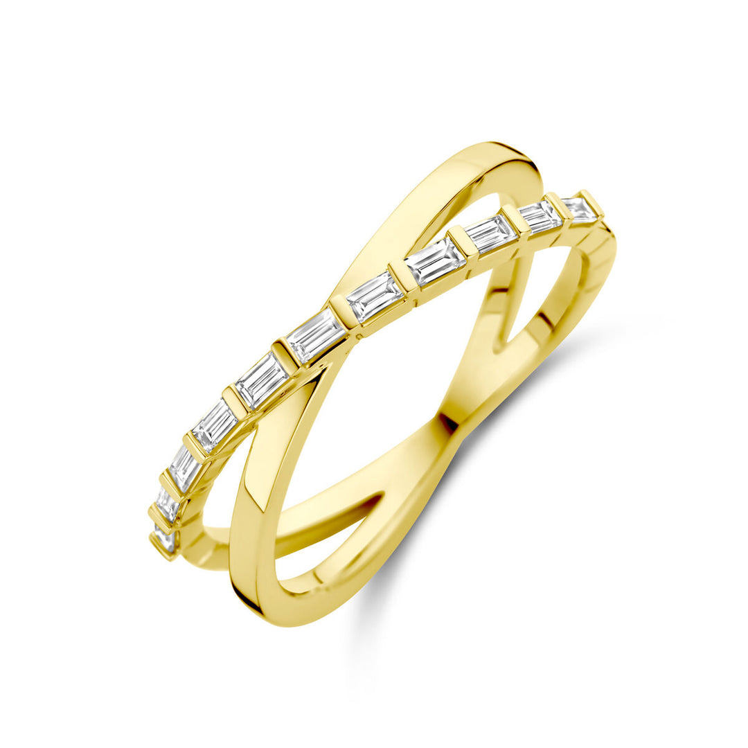 ring diamant 0.22ct h si 14K geelgoud