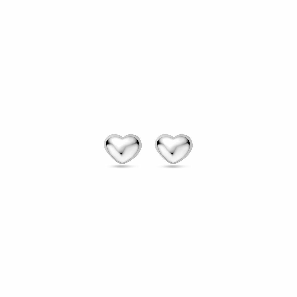 puces d'oreilles cœur 3,5 mm argent rhodié