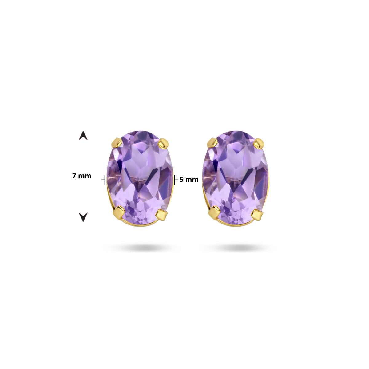 puces d'oreilles améthyste 14K or jaune