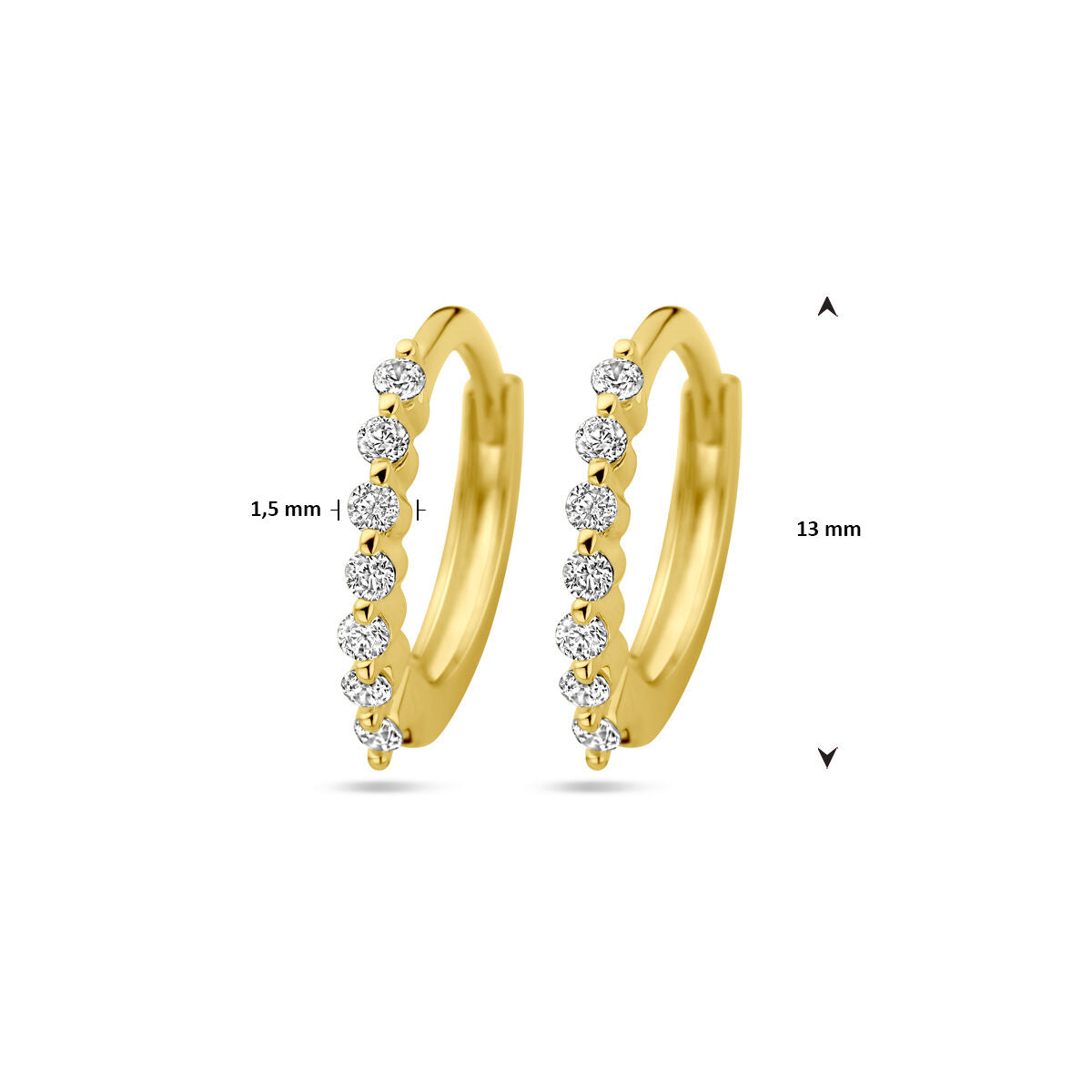 créoles zircone 1 micron argent plaqué or jaune