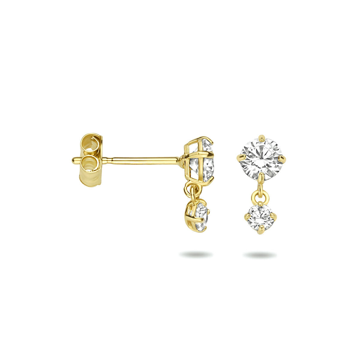 boucles d'oreilles zircone 14K or jaune
