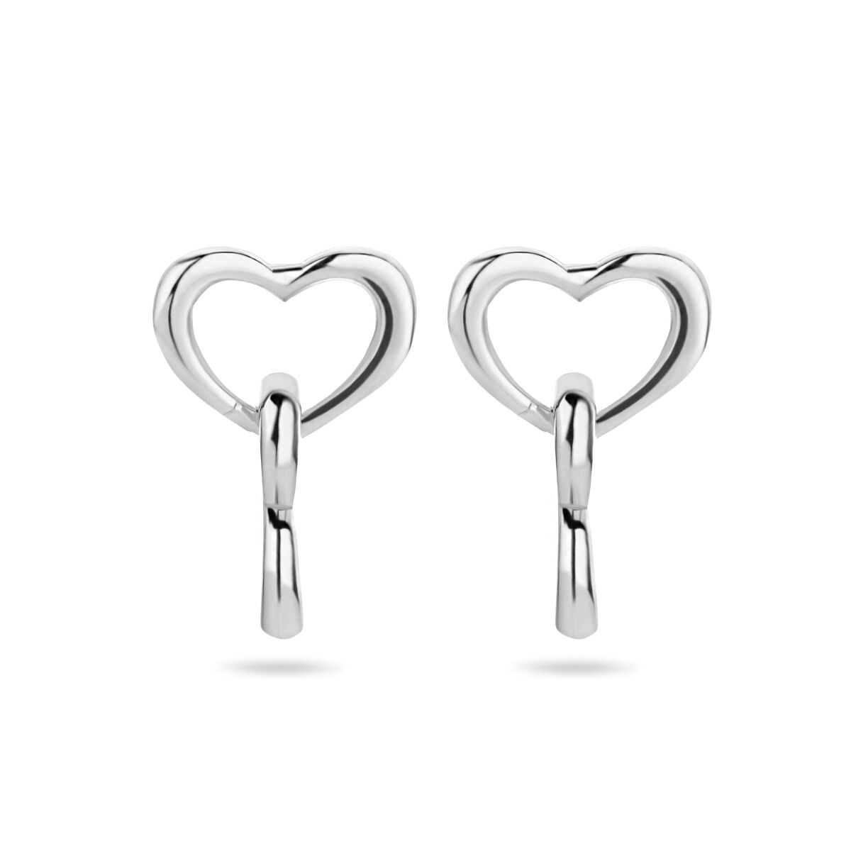 boucles d'oreilles cœurs argent rhodié