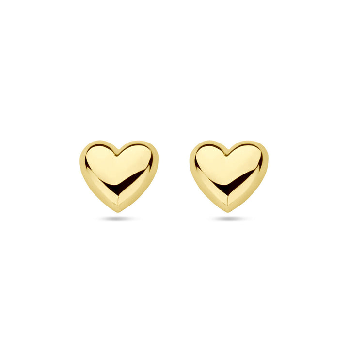 oorknoppen hart 14K geelgoud