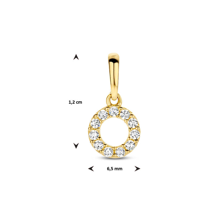 hanger rondje zirkonia 14K geelgoud
