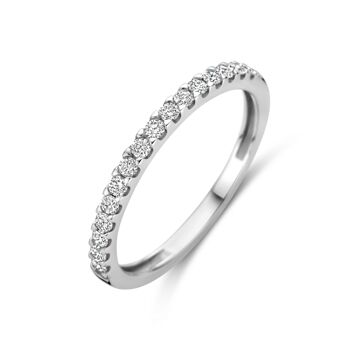 Bague en or blanc 14K ornée de diamants lab grown de 0,25 ct, avec un design délicat.