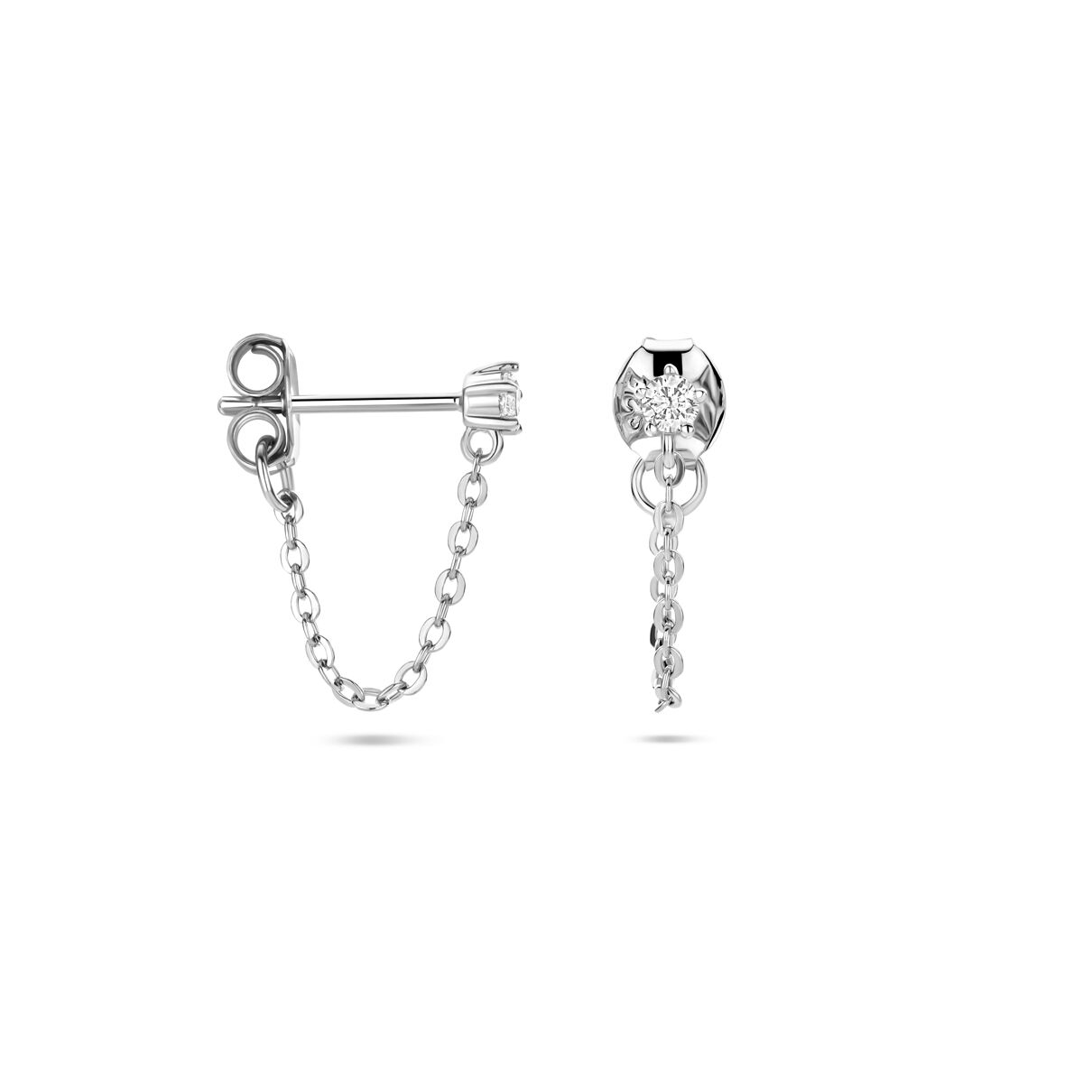 Boucles d'oreilles en argent avec zircone – rhodié argent 925