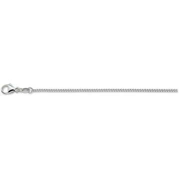Collier gourmette en argent rhodié, 1,4 mm, avec maillons à quatre côtés polis.