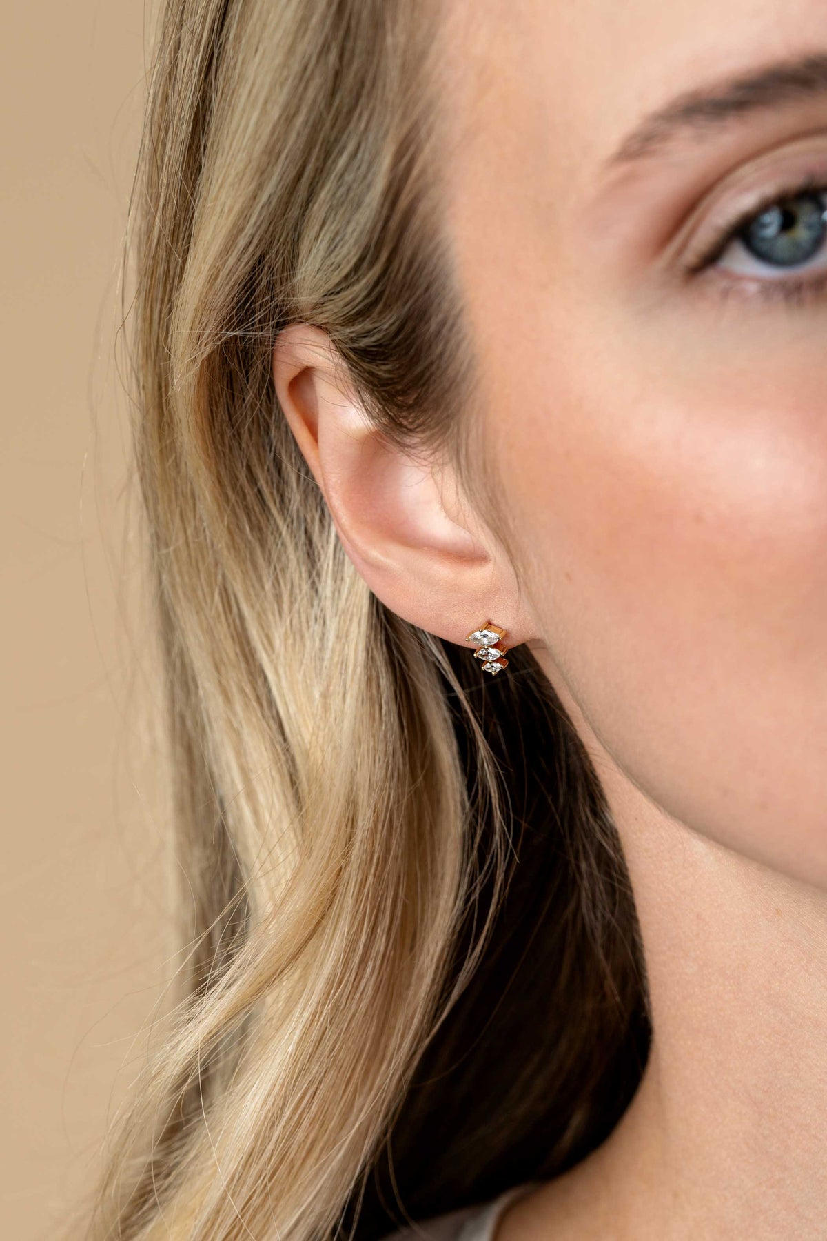 Zinzi puces d'oreilles argent plaqué or zio2631