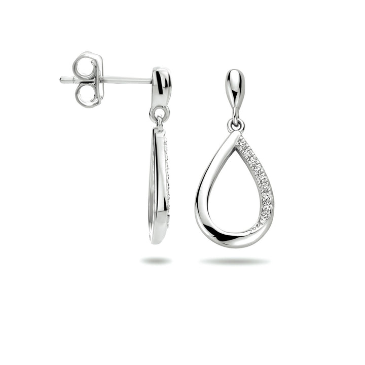 oorhangers druppel zirkonia zilver gerhodineerd