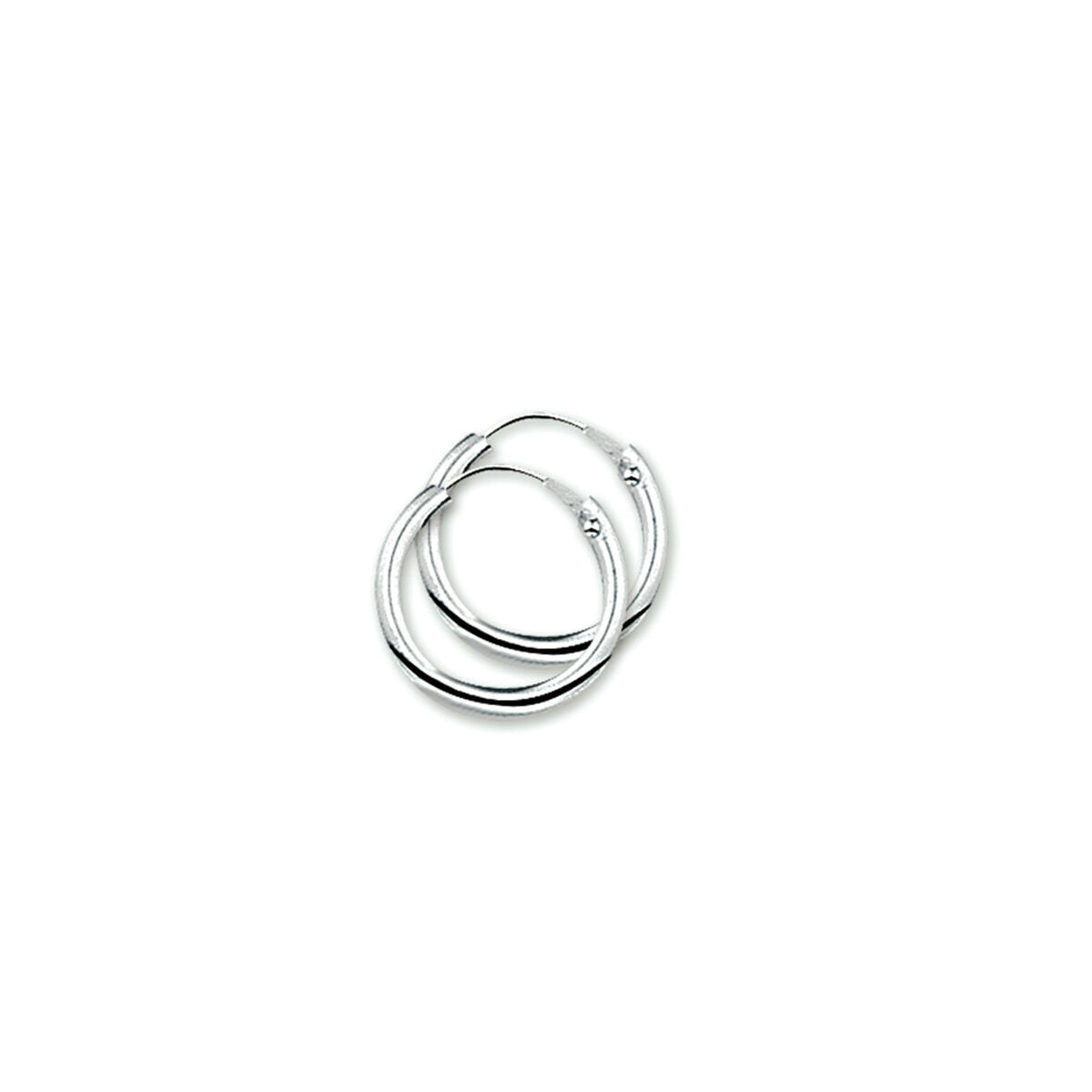 Boucles d'oreilles en tube rond de 1,8 mm en argent.