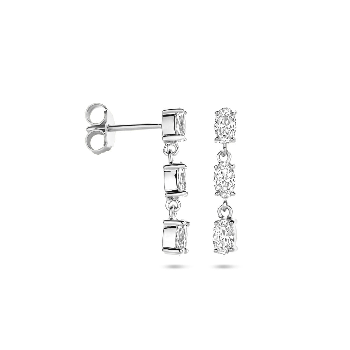 boucles d'oreilles zircone argent rhodié