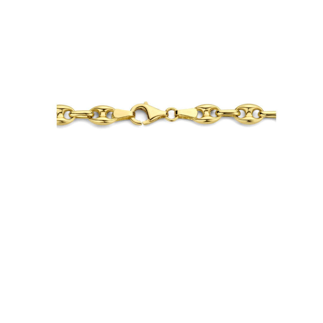 collier grain de café 5,8 mm 43 cm or jaune 14K