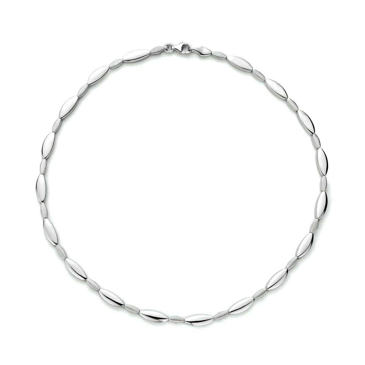 collier 5,2 mm 43 cm poli/mat argent rhodié