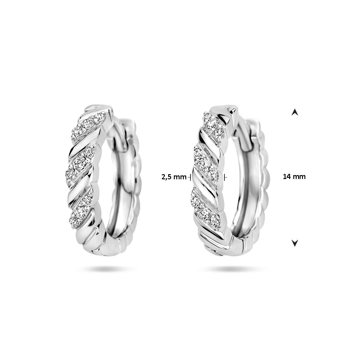 créoles zircone argent rhodié