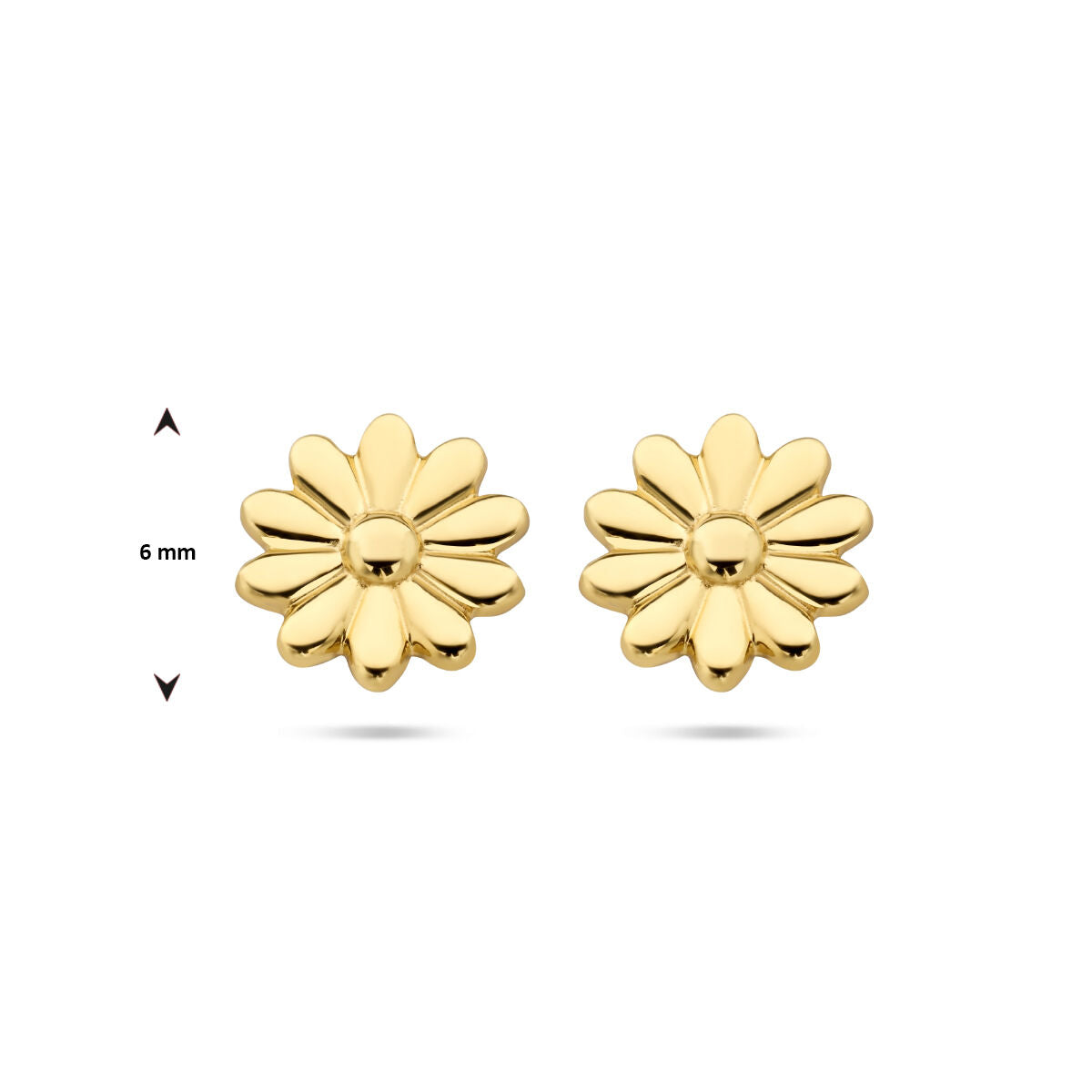 puces d'oreilles fleur 14K or jaune