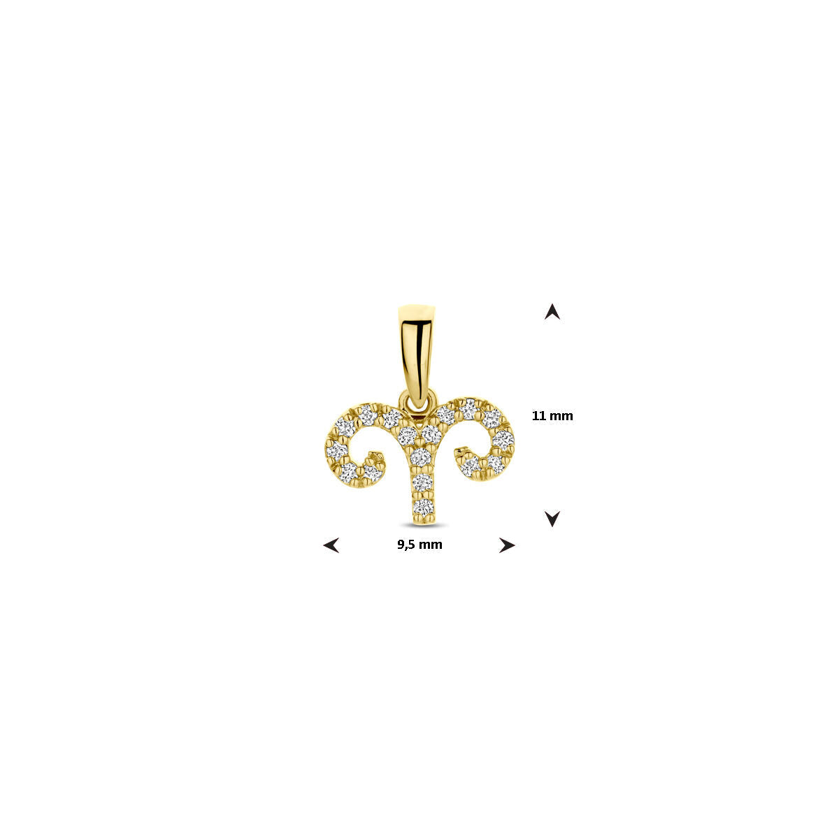 pendentif étoiles diamant h si or jaune 14K