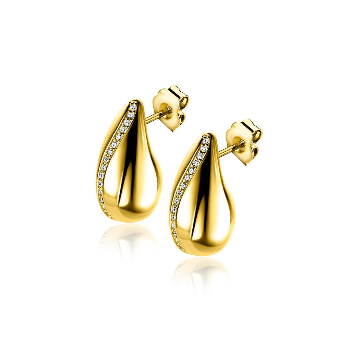 ZINZI boucles d'oreilles en argent plaqué or en forme de goutte zircones ZIO2707Y